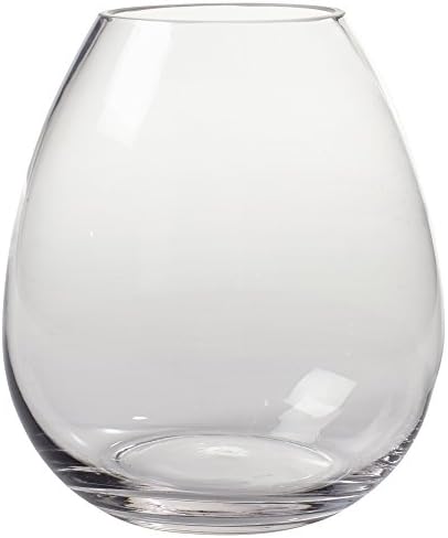 COURONNE CO. Clear Modern Glass Vase for Bouquet 7.88" Centerpiece Vase Decor for Table, Living Room, Bedroom, Office, Kitchen, and Many More, Recycled Glass Flower Vase, 1 Piece, 106.5 oz Capacity