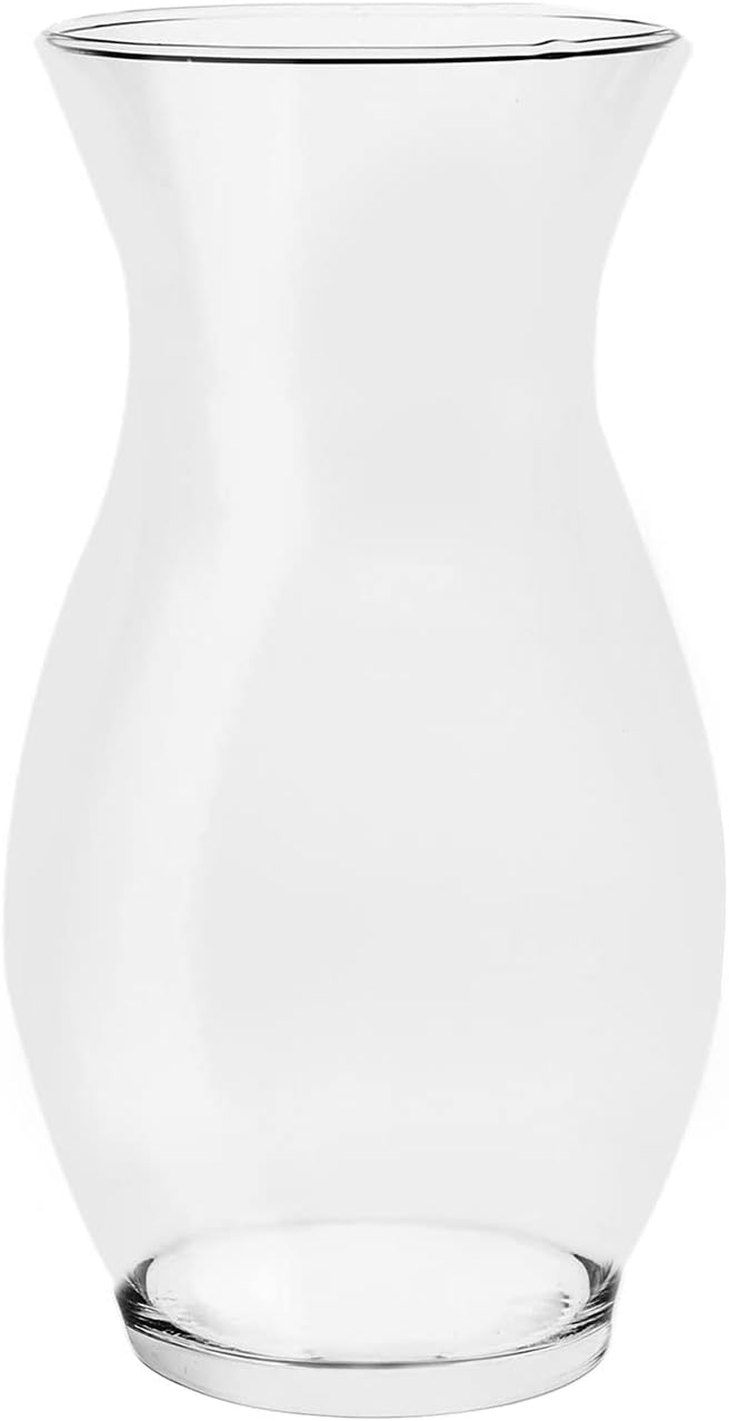 DARENYI Clear Flower Vase, 4.5" Dia 9" H Crystal Transparent Glass Vase Modern Decorative Vase for Flowers, Glass Flower Posy Holder for Home Office Centerpiece Decor