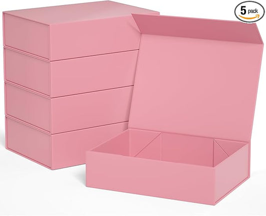 Pink Gift Boxes 11.9" x 8.5" x 3.3" with Magnetic Closure Lid Gift Box for Presents,Bridesmaid Gifts Boxe,Cute Boxes,Birthday Gift Box,Luxury for Gift Packaging, Magnetic Gift Boxe for Wrapping Gifts