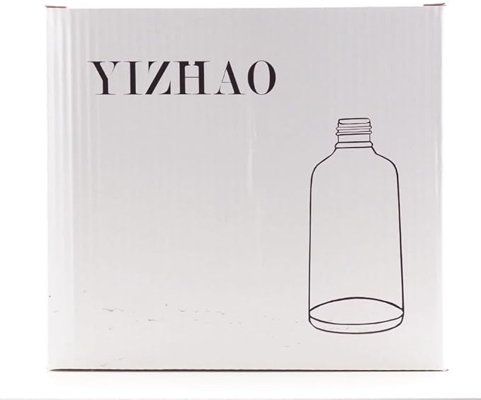 YIZHAO Clear Glass Spray Bottles 4oz, with Small Fine Mist Spray, Metal Cap, Refillable for Essential Oil,Travel,Cleaning,Perfume,Aromatherapy,Makeup – 9 Pcs
