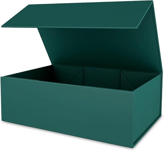 Green Gift Box 12" x 6" x 4" with Magnetic Closure Lid Gift Boxes for Presents,Bridesmaid Gifts Box,Cute Box,Birthday Gift box,Luxury for Gift Packaging, Magnetic Gift Box for Wrapping Gifts