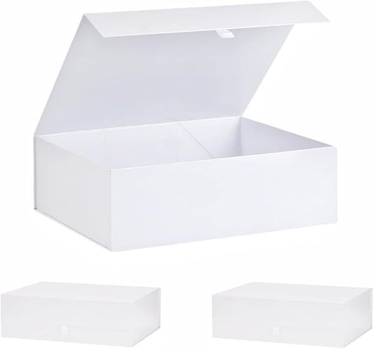 Extra Large White Gift Box 3 Pack 16.5x14x5.5 Inches,Gift Boxs for Presents with Lid Magnetic Closure Collapsible,Bridesmaid Proposal Box,Birthday, Christmas,for Clothes and Large Gifts