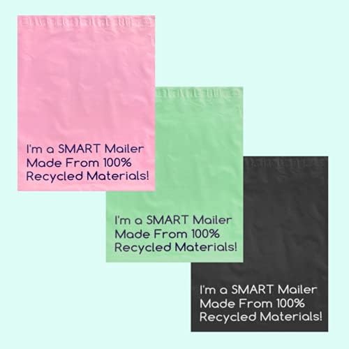 300 Count, 10x13 inch 100% Recycled Poly Mailers Eco Friendly Packaging Envelopes Supplies Mailing Bags 2.5 Mil Thick - SMART Mailer