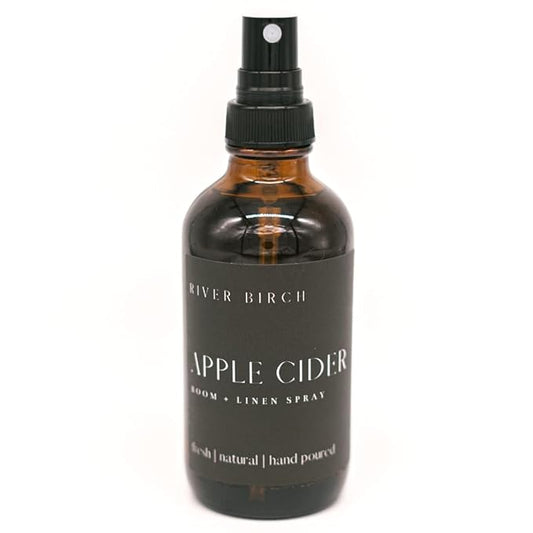 River Birch Apple Cider Scented Linen and Room Spray | Home Fragrance | 4 oz Glass Amber Bottle | Luxury Signature Scent | Handmade in Texas