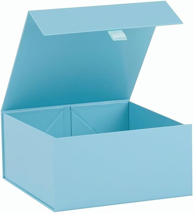 Blue Gift Box 8x8x4 Inches Small Gift Boxes for Presents with Magnetic Closure Lid Luxury Collapsible Gift Box Bridesmaid, Wedding, Birthday Boxs for Gift Packaging
