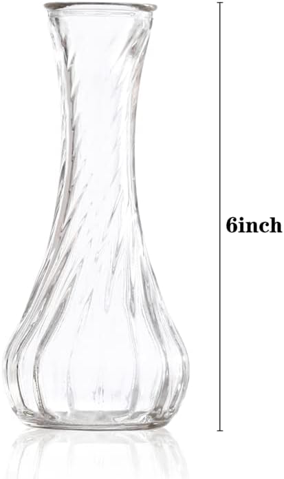 Set of 24 Glass Vase, Bud Vases in Bulk with Lace for Floral Arrangements, Events, Home Decor Weddings, Table Centerpiece (Clear, 24)