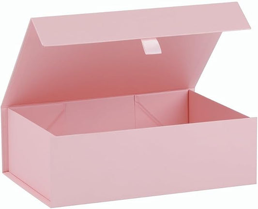 Pink Gift Box for Presents 10.8x7.5x3.5 Inches Magnetic Gift Boxes with Lid Luxury Gift Box for Rectangle Collapsible for Bridesmaid, Wedding, Birthday Gift Packging