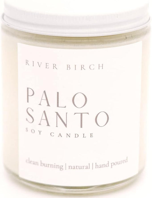River Birch Candles Palo Santo Scented Candle | Premium, All-Natural, Non-Toxic, Soy Candles | 8.5oz 40 Hr Burn Time | Cozy Relaxing Gifts for Home