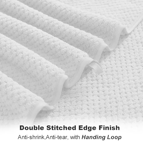 Smuge Bath Towel Set, 4-Piece 35x70 Inches, Extra Large Microfiber Bath Towels, Quick Dry, Lightweight, Soft, Highly Absorbent, White