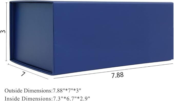 Rsgift Blue Gift Boxes,7.8 x7x 3.1 Inches Gift Box with Lid,Groomsmen Graduation decorative boxes…