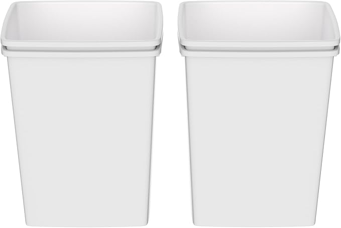 35QT Kitchen Trash Can, Sturdy and Lightweight Slim Trash Can, Trash Cans for Kitchen, Workspace, Bathroom, Office, Easy to Clean, 4-Pack, White