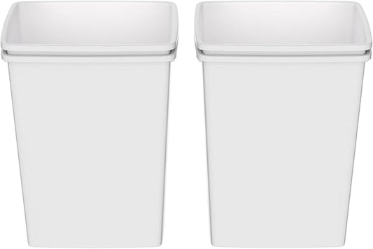 35QT Kitchen Trash Can, Sturdy and Lightweight Slim Trash Can, Trash Cans for Kitchen, Workspace, Bathroom, Office, Easy to Clean, 4-Pack, White
