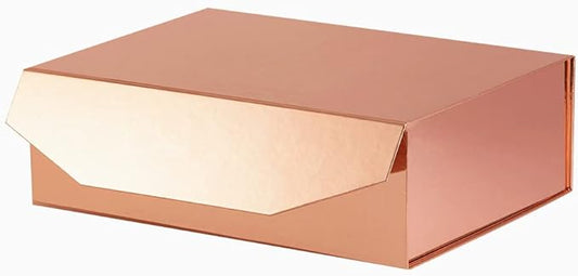 1Pcs 13x9x4 Inches Rose Gold Gift Boxes with Lids for Presents Magnetic gift box large Gift Box for Bridesmaid Proposal，Groomsman (Glossy Rose Gold)