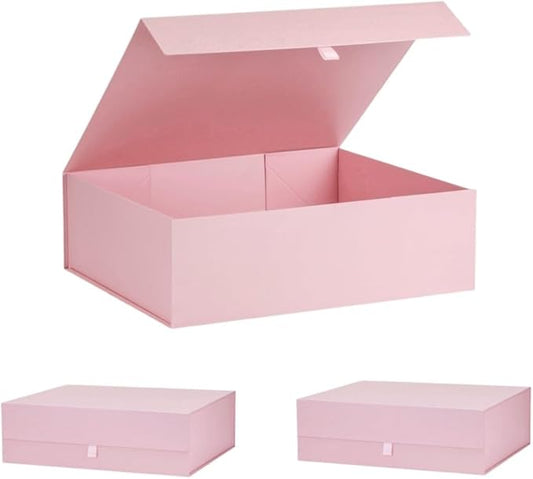 Extra Large Pink Gift Box 3 Pack 19x16x6 Inches,Gift Boxs for Presents with Lid Magnetic Closure Collapsible,Bridesmaid Proposal Box,Birthday, Christmas,for Clothes and Large Gifts