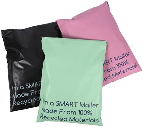 300 Count, 10x13 inch 100% Recycled Poly Mailers Eco Friendly Packaging Envelopes Supplies Mailing Bags 2.5 Mil Thick - SMART Mailer