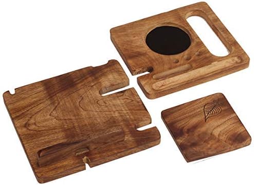 ABHANDICRAFTS Wooden Docking Station for Men - Multi-Device Charging Organizer for Phones, Watches, Keys & Wallets - Perfect Compatibility with iPhone