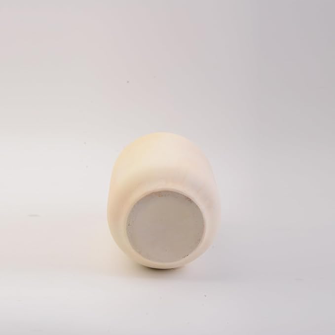 Plain Beige Ceramic Vase for DIY Painting - Customizable Handmade Pottery, Blank Canvas for Flower Arrangements, Home Decor, Wedding & Office Decoration (5.71L x 5.71W x 9.25H)