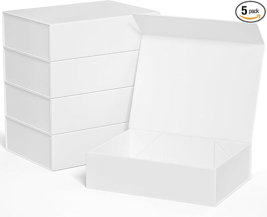 White Gift Boxes 11.9" x 8.5" x 3.3" with Magnetic Closure Lid Gift Box for Presents,Bridesmaid Gifts Boxe,Cute Boxes,Birthday Gift Box,Luxury for Gift Packaging, Magnetic Gift Boxe for Wrapping Gifts