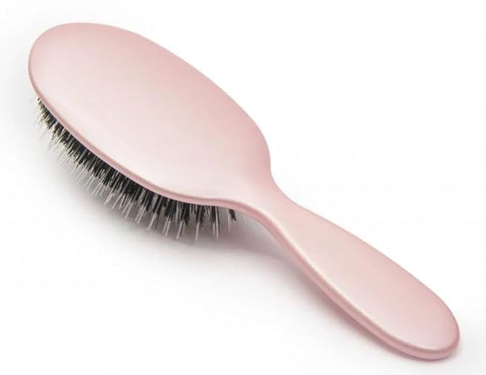 Rock & Ruddle Soft White Natural Boar Bristle Hairbrush for Babies and Young Children | Perfect for Fine Hair Detangling and Smoothing - Rose Gold
