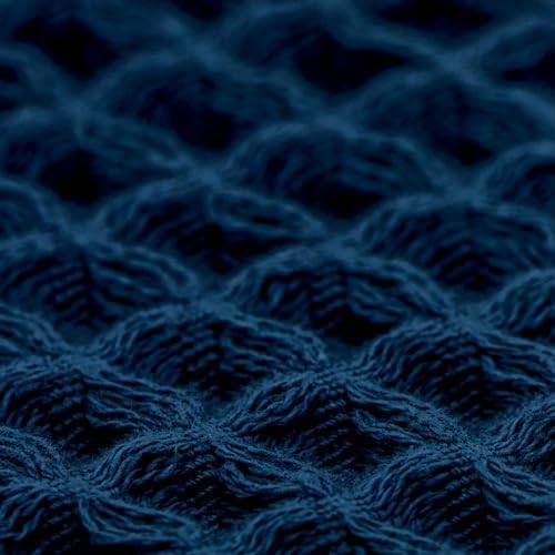 Luxury Japanese Cotton Waffle Bath Towel | Plush, Absorbent, and Quick Dry | Free Storage Bag Included (Ocean Blue, Bath Towel (Set of 2))