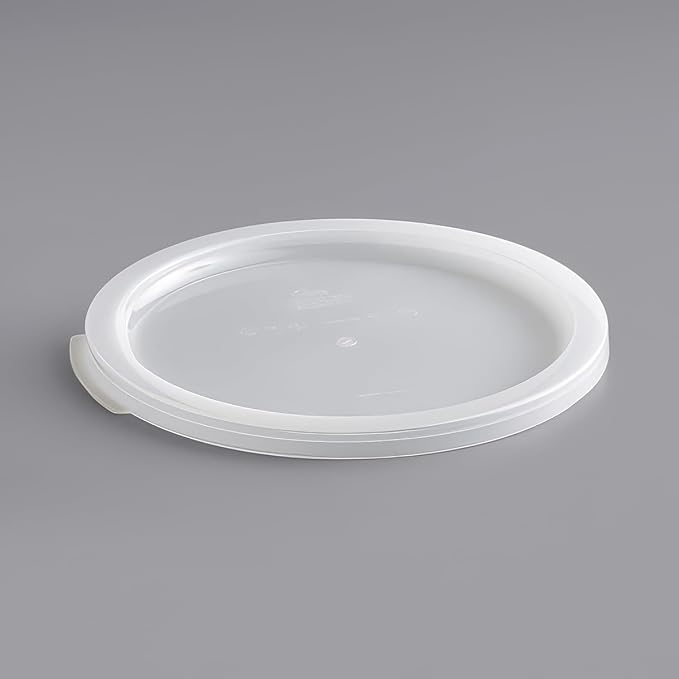 22 Qt Commercial Food Storage Container with Lid Set - Clear Round Polycarbonate with Red Graduations, NSF Listed, BPA-Free for Restaurant Kitchen Organization (4)