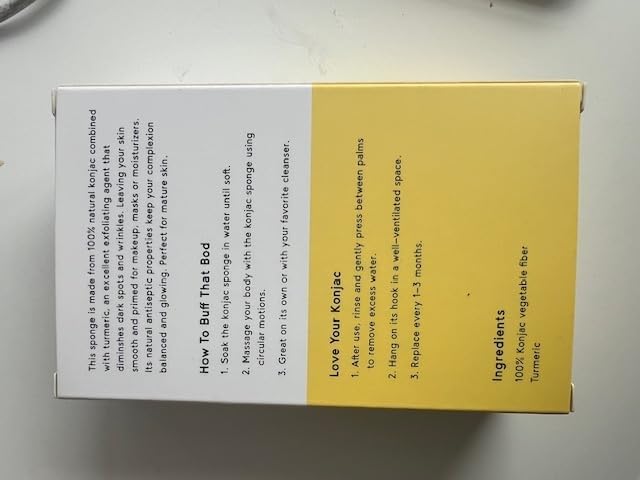 Pure SOL. Konjac Exfoliating Bath Sponge - Turmeric Exfoliating Sponge – Konjac Sponge for Brightening - Deep Cleansing, Clean Pores, Remove Impurities - 100% Natural and Good for All Skin Types