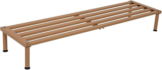 Metal Plant Stand, Rust-proof Aluminum Display Rack, Plants Display Stands Decoration Racks for Living Room Garden Balcony Patio (Wood Color, 42.5Inch Low Leg)