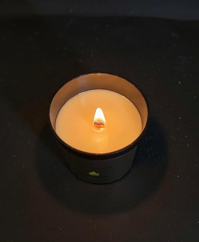 Divinorah Luxury Candle Co. Whispering Woods Scented Candle, Black Matte Glass Jar, Virgin Coconut Soy Blend, 4 oz, Fall Collection, Natural Fragrance