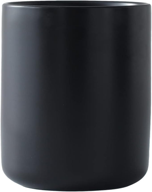 Black Kitchen Utensil Holder for Countertop, Matte Ceramic Utensils Crock for Kitchen Counter-top, Modern Spatula Holder, Cooking Utensil Holder Easy to Clean for Farmhouse 4.5×6.4 IN