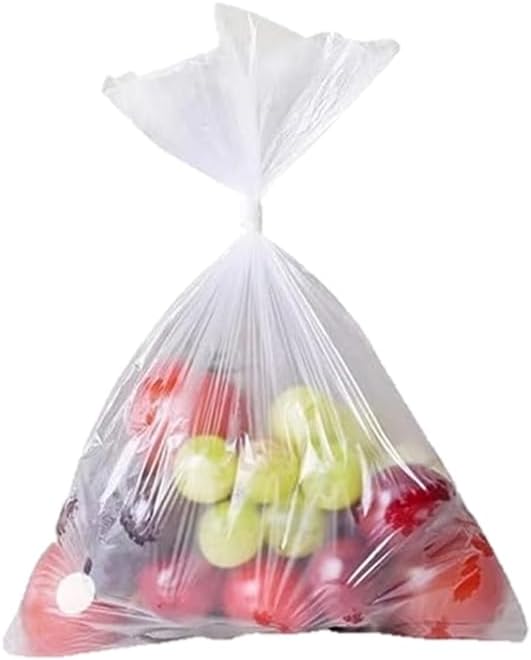 Mr Miracle Plastic Produce Bags for Food Storage - 12"x20" Clear Grocery Bag for Fruits, Vegetables, Bread - Easy Peel-Off Design, Continuous Roll, 1.75" Core, Pack of 1440 Bags [4 rolls]