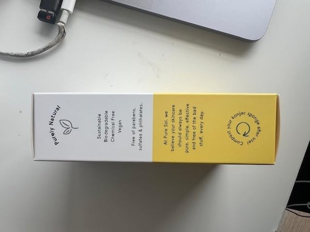 Pure SOL. Konjac Exfoliating Bath Sponge - Turmeric Exfoliating Sponge – Konjac Sponge for Brightening - Deep Cleansing, Clean Pores, Remove Impurities - 100% Natural and Good for All Skin Types