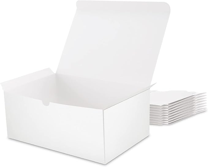 10 9.5x6.5x4 Inches Gift Boxes with Lids Boxes for Gifts Bridesmaid Proposal Boxes, White Bulk for Light Weight Gifts, Crafting, Grass Texture White