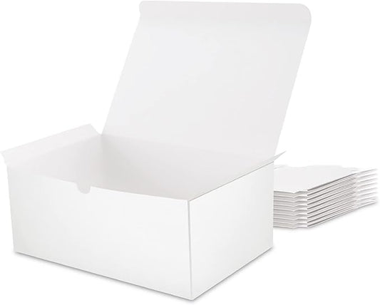 10 9.5x6.5x4 Inches Gift Boxes with Lids Boxes for Gifts Bridesmaid Proposal Boxes, White Bulk for Light Weight Gifts, Crafting, Grass Texture White