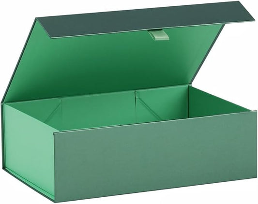 Green Gift Box for Presents 10.8x7.5x3.5 Inches Magnetic Gift Boxes with Lid Luxury Gift Box for Rectangle Collapsible for Bridesmaid, Wedding,Birthday Gift Packging