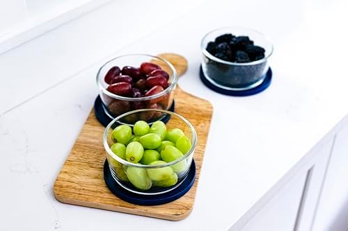 DURA LIVING 6-Piece Glass Food Storage Containers Set (3 Containers + 3 BPA-Free Lids) | 2-Cup, Leakproof | Microwave, Freezer, Oven & Dishwasher Safe | Ideal for Meal Prep & Pantry Organization