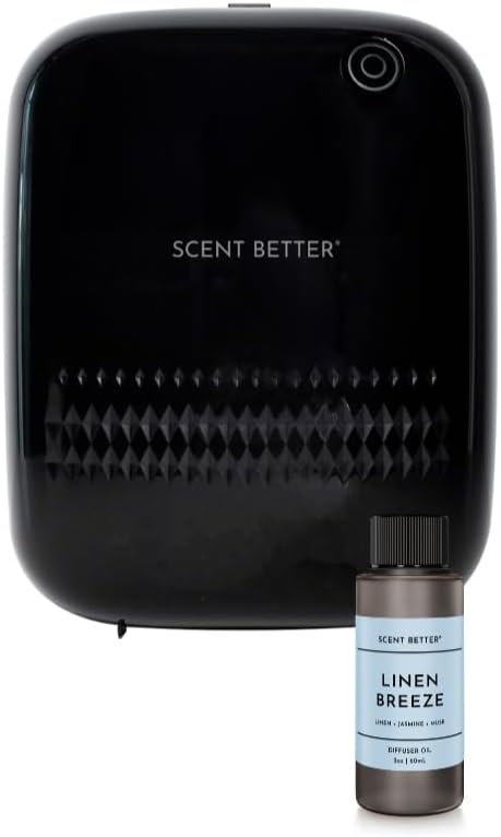 Scent Better Pro - Smart Bluetooth Essential Oil Diffuser for Home, Hotel, Spa, Office, Waterless - Includes Free Linen Breeze - Black