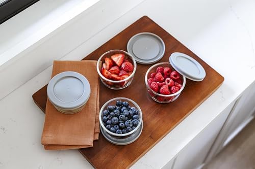 DURA LIVING 8-Piece Glass Food Storage Containers Set (4 Containers + 4 BPA-Free Lids) | 7-Ounce, Leakproof | Microwave, Freezer, Oven & Dishwasher Safe | Ideal for Meal Prep & Pantry Organization