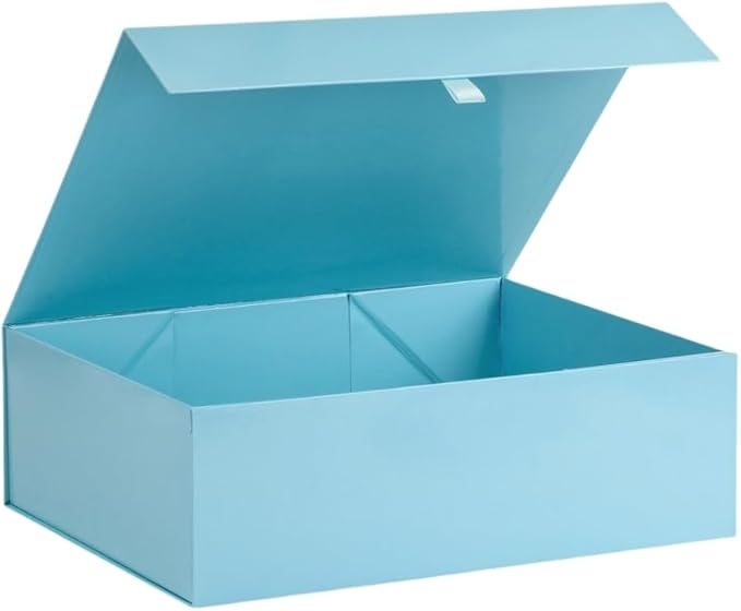 Extra Large Gift Box 16.5x14x5.5 Inches,Blue Gift Boxs for Presents with Lid Magnetic Closure Collapsible,Groomsman Proposal Box,Birthday, Christmas,for Clothes and Large Gifts