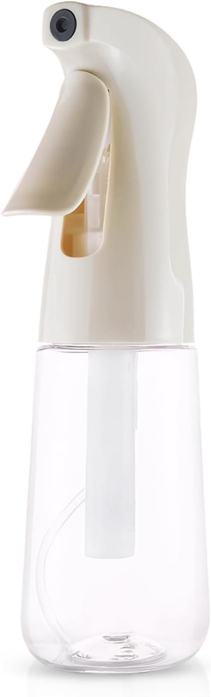 TANSHINE Continuous Spray Bottle for Hair,Ultra Fine Mist Water Hair Spray Bottles,Mister Spray Bottle,Refillable Plastic Sprayer for Hairstyling,Cleaning,Alcohol,Plants, Salons,6.8oz/200ml,Beige