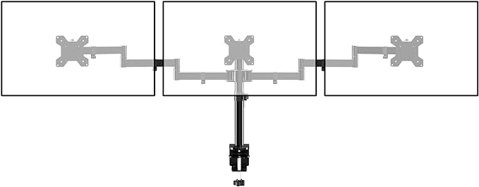 Suptek Triple LED LCD Monitor Desk Mount Heavy Duty Fully Adjustable Stand for 3 / Three Screens up to 27 inch (MD6463)