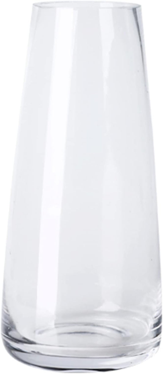 Aoderun Glass Vase for Flowers Modern Vases Home Decor Unique Flower Vase for Bouquet 8.7" Centerpiece Vase Decor Room,Bedroom,Living Room,Library,Office,Table,Entryway,Modern Farmhouse(Clear)