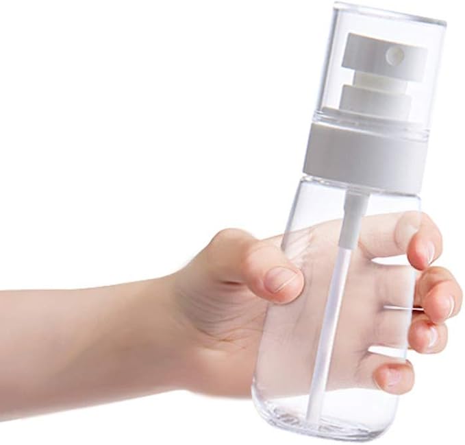 Refillable Cosmetic Spray Bottles for Fine Mist Plastic Empty Clear Refillable Travel Container Essences Rose Water Mister (3.4 Ounce,100ml)