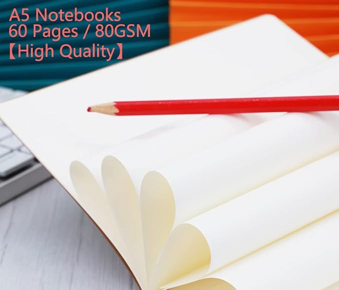 32 Pack Notebook Journals for Travelers, Students and Office, Writing Diary Subject Notebooks Planner with Thick Paper, 60 Pages, 30 Sheets, 8.3x5.5 inch, A5 Size, Travel Journal Set (Blank)