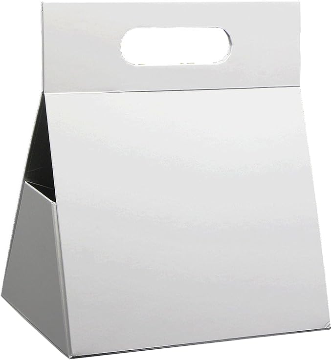9X6X4.3inch Portable Premium Folding Gift Box with Handles - Reusable Elegant Storage Solution for Birthdays, Weddings, Corporate Events , Eco Friendly Compact Design (White)