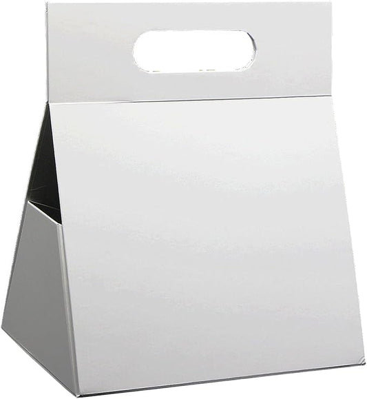 9X6X4.3inch Portable Premium Folding Gift Box with Handles - Reusable Elegant Storage Solution for Birthdays, Weddings, Corporate Events , Eco Friendly Compact Design (White)