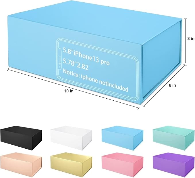 Gift Boxe 10" x 6" x 3" with Magnetic Closure Lid Gift Boxes for Presents,Bridesmaid Gifts Box,Cute Box,Birthday Gift box,Luxury for Gift Packaging, Magnetic Gift Box for Wrapping Gifts (Blue/5PCS)