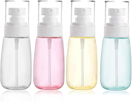 Refillable Cosmetic Spray Bottles for Fine Mist Plastic Empty Clear Refillable Travel Container Essences Rose Water Mister (2 Ounce,60ML)