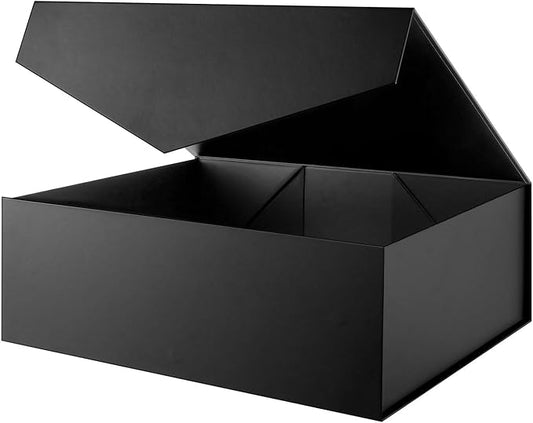 BLK&WH Extra Large Gift Box with Lid 19.2x15.8x7 Inches, Black Gift Box for Clothes and Large Gifts (Matte Black)
