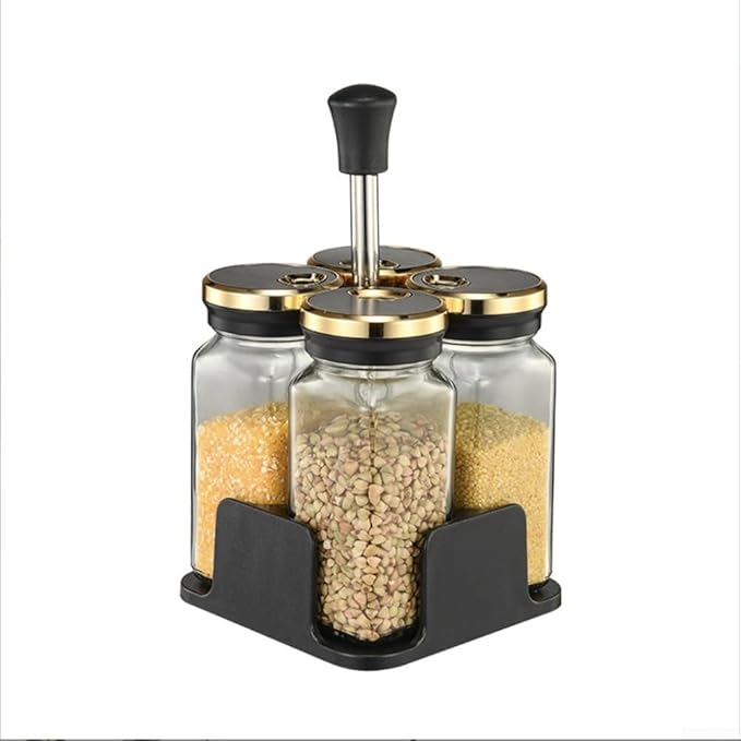 Sealed Glass Kitchen Jar Portable Seasoning Storage with Large Capacity and Moisture Proof Design