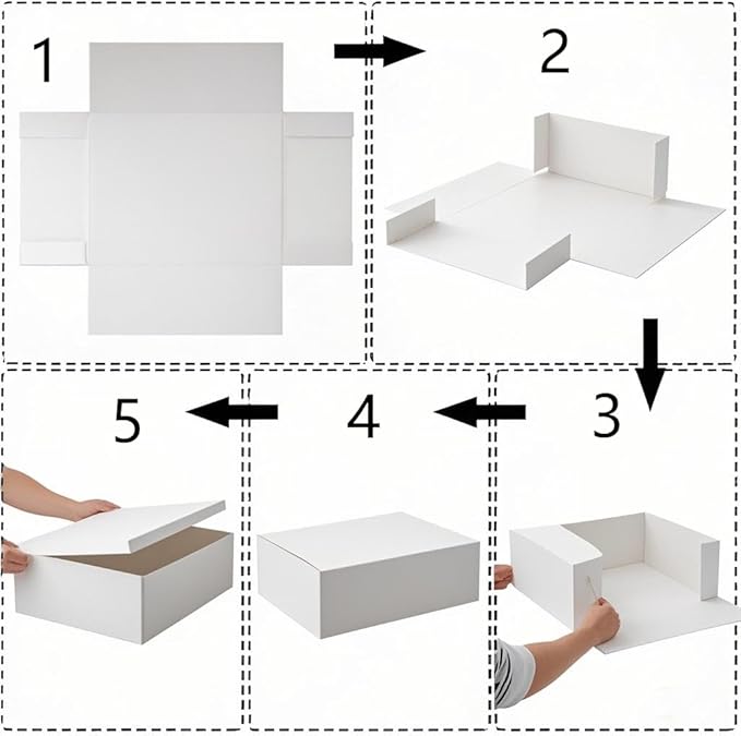 UoeRing 2Pcs White Extra Large gift box with lids 16.5×13×8 Inches gift boxes for presents,Birthday Box (include Ribbon, Paper Shred Filler Gift Card & Envelopes)